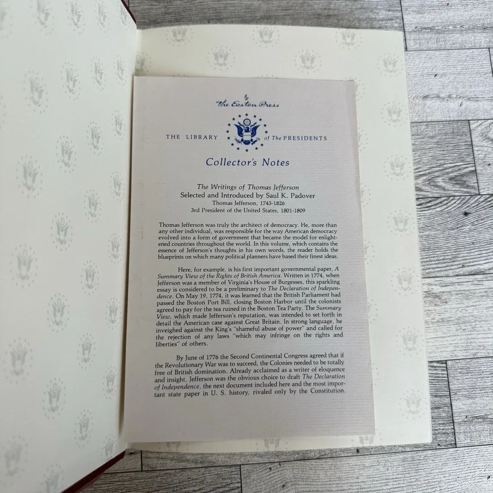 The‎ Writings of Thomas Jefferson, Saul K. Padover (ed),  Easton Press